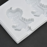Multi Grid Silicone Ice Bar Mold Heat Resistant Ice Cream Making Mold Kitchen DIY Tool(3Grid Dinosaur Shape )