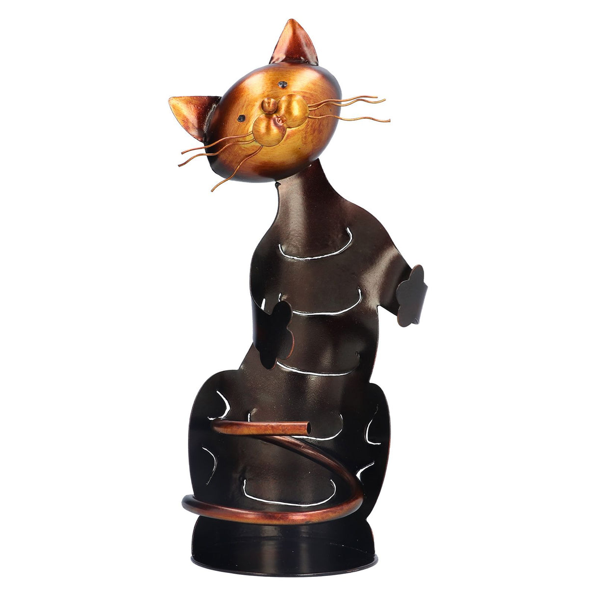 Cat Shaped Wine Rack Metal Sculpture Shelf Practical Sculpture Home Decoration Interior Decoration Crafts