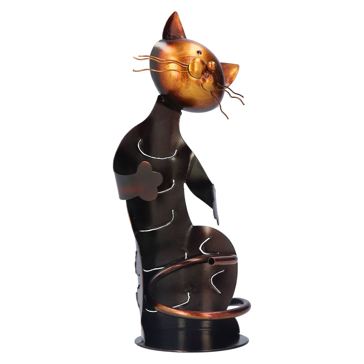 Cat Shaped Wine Rack Metal Sculpture Shelf Practical Sculpture Home Decoration Interior Decoration Crafts