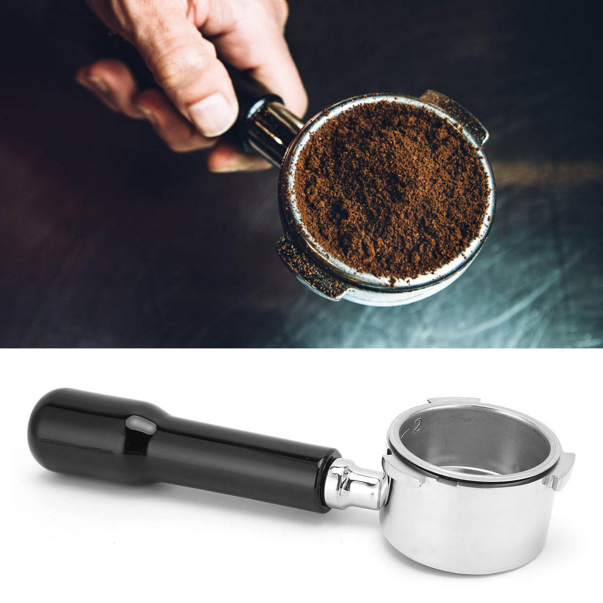 Coffee Bottomless Portafilter Stainless Steel Filter Holder Basket Replacement Tool Coffee Machine Accessory54mm Black