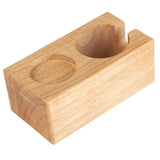 2‑Hole Wooden Tamper Base Natural Wood Color External Durable Tamping Station Handle Stand for Coffee Shop Home
