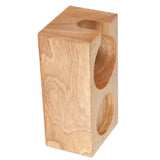 2‑Hole Wooden Tamper Base Natural Wood Color External Durable Tamping Station Handle Stand for Coffee Shop Home