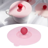 Dustproof Mug Covers Cartoon Silicone Cup Lid for Beverage Cup Sealing AccessoriesPink