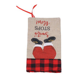 Christmas Santa Grid Design Champagne Bottle Cover Bag Sleeve Christmas Gifts for PartyRed Black Grid