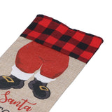 Christmas Santa Grid Design Champagne Bottle Cover Bag Sleeve Christmas Gifts for PartyRed Black Grid - Extra Image