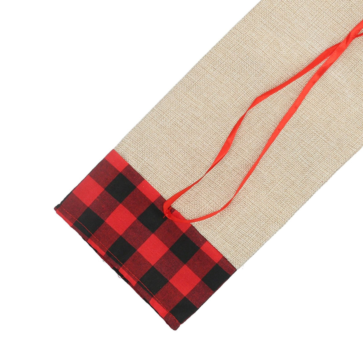Christmas Santa Grid Design Champagne Bottle Cover Bag Sleeve Christmas Gifts for PartyRed Black Grid
