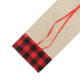 Christmas Santa Grid Design Champagne Bottle Cover Bag Sleeve Christmas Gifts for PartyRed Black Grid - Extra Image