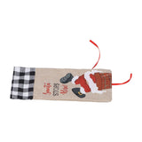 Christmas Santa Grid Design Champagne Bottle Cover Bag Sleeve Christmas Gifts for PartyBlack White Grid
