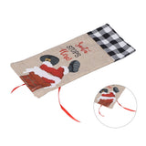Christmas Santa Grid Design Champagne Bottle Cover Bag Sleeve Christmas Gifts for PartyBlack White Grid - Extra Image