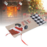 Christmas Santa Grid Design Champagne Bottle Cover Bag Sleeve Christmas Gifts for PartyBlack White Grid - Extra Image