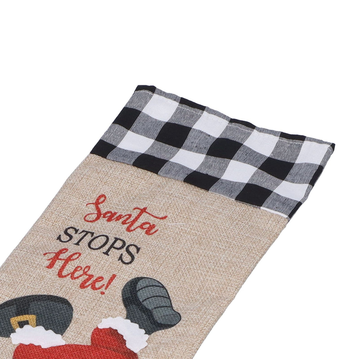 Christmas Santa Grid Design Champagne Bottle Cover Bag Sleeve Christmas Gifts for PartyBlack White Grid
