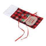 Square Grid Design Wine Bottle Cover Wine Bottle Sweater Bag for Home Christmas Party Home BarRed Black Grid