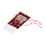 Square Grid Design Wine Bottle Cover Wine Bottle Sweater Bag for Home Christmas Party Home BarRed Black Grid