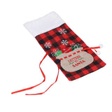 Square Grid Design Wine Bottle Cover Wine Bottle Sweater Bag for Home Christmas Party Home BarRed Black Grid