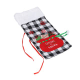 Square Grid Design Wine Bottle Cover Wine Bottle Sweater Bag for Home Christmas Party Home BarBlack White Grid - Front View