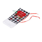 Square Grid Design Wine Bottle Cover Wine Bottle Sweater Bag for Home Christmas Party Home BarBlack White Grid - Rear View