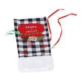 Square Grid Design Wine Bottle Cover Wine Bottle Sweater Bag for Home Christmas Party Home BarBlack White Grid