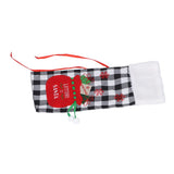 Square Grid Design Wine Bottle Cover Wine Bottle Sweater Bag for Home Christmas Party Home BarBlack White Grid
