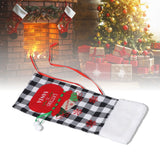 Square Grid Design Wine Bottle Cover Wine Bottle Sweater Bag for Home Christmas Party Home BarBlack White Grid