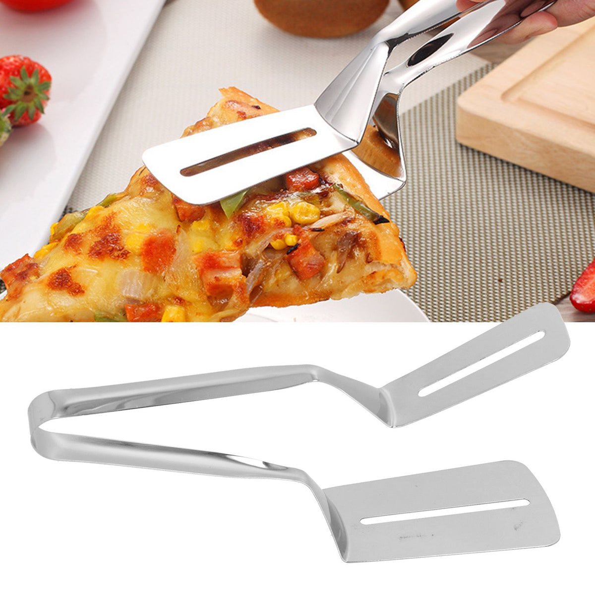 Stainless Steel Fried Shovel Cooking Tong for Steak Fish Hamburger Pizza Pies Household Kitchen Utensils