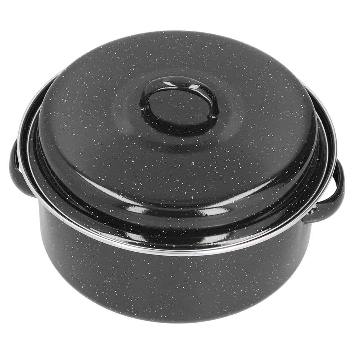 Oval Roaster Enamel Oval Roaster Excellent Heating for Barbucue and Sweet Potato Black for Family