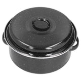 Oval Roaster Enamel Oval Roaster Excellent Heating for Barbucue and Sweet Potato Black for Family