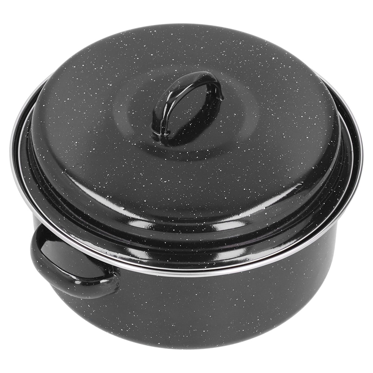 Oval Roaster Enamel Oval Roaster Excellent Heating for Barbucue and Sweet Potato Black for Family
