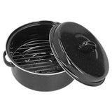 Oval Roaster Enamel Oval Roaster Excellent Heating for Barbucue and Sweet Potato Black for Family