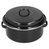 Oval Roaster Enamel Oval Roaster Excellent Heating for Barbucue and Sweet Potato Black for Family