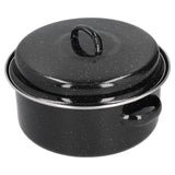 Oval Roaster Enamel Oval Roaster Excellent Heating for Barbucue and Sweet Potato Black for Family
