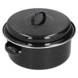 Oval Roaster Enamel Oval Roaster Excellent Heating for Barbucue and Sweet Potato Black for Family