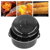 Oval Roaster Enamel Oval Roaster Excellent Heating for Barbucue and Sweet Potato Black for Family