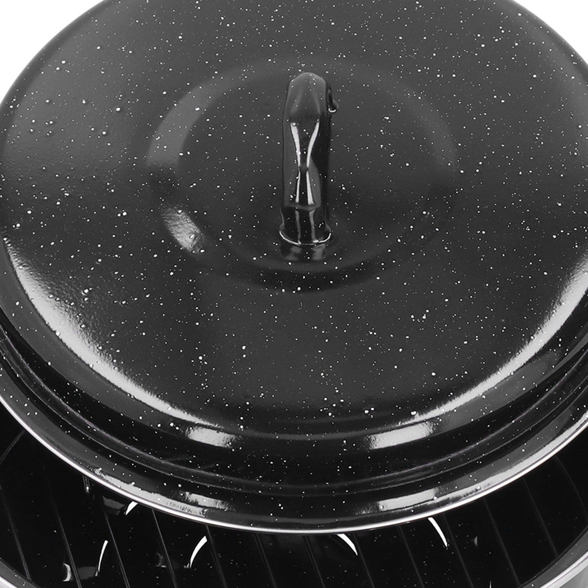 Oval Roaster Enamel Oval Roaster Excellent Heating for Barbucue and Sweet Potato Black for Family