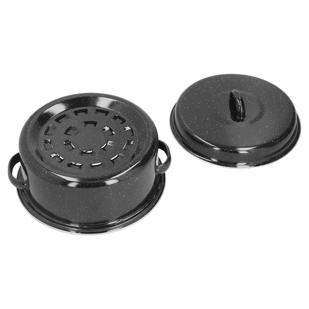Oval Roaster Enamel Oval Roaster Excellent Heating for Barbucue and Sweet Potato Black for Family