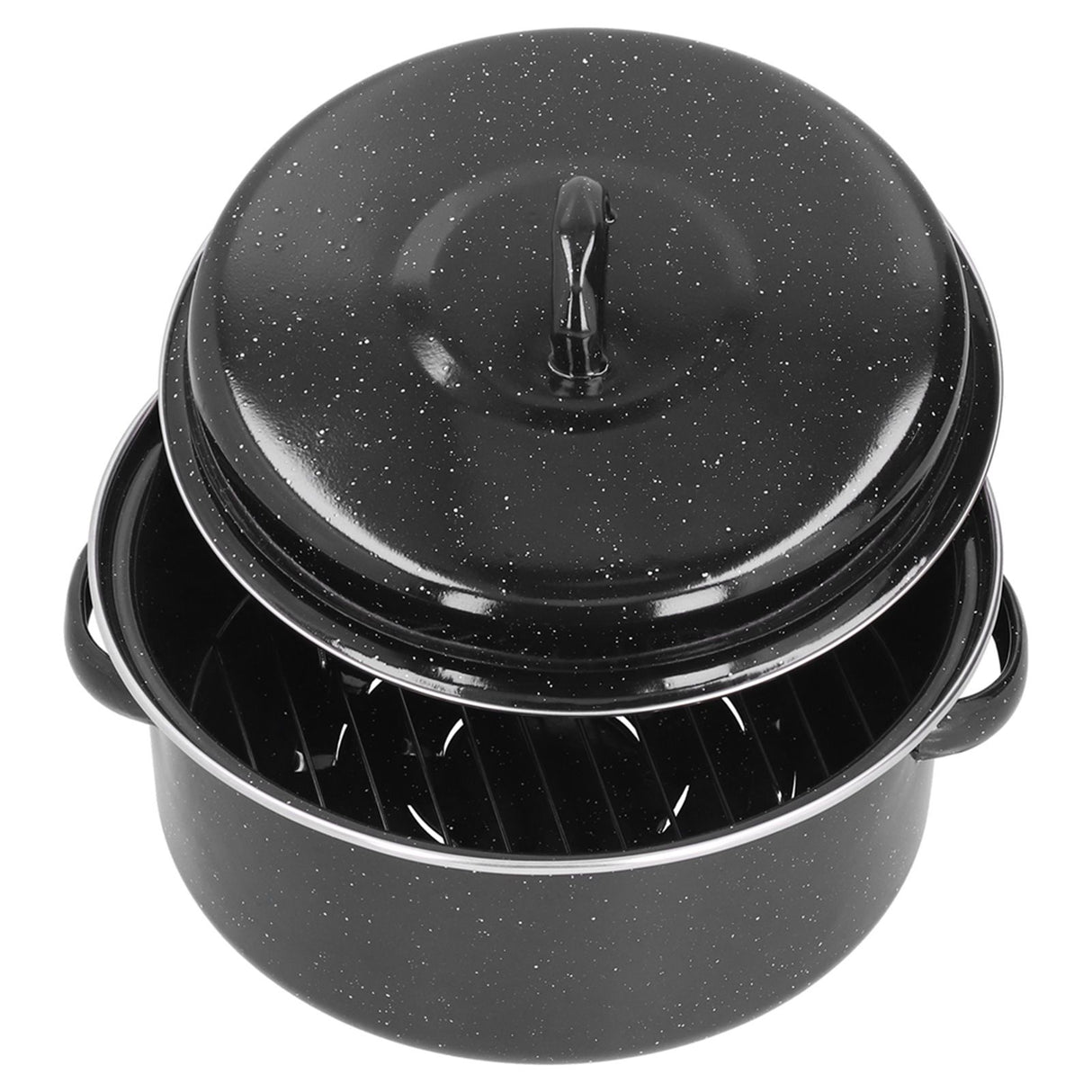 Oval Roaster Enamel Oval Roaster Excellent Heating for Barbucue and Sweet Potato Black for Family
