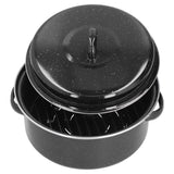 Oval Roaster Enamel Oval Roaster Excellent Heating for Barbucue and Sweet Potato Black for Family - Extra Image