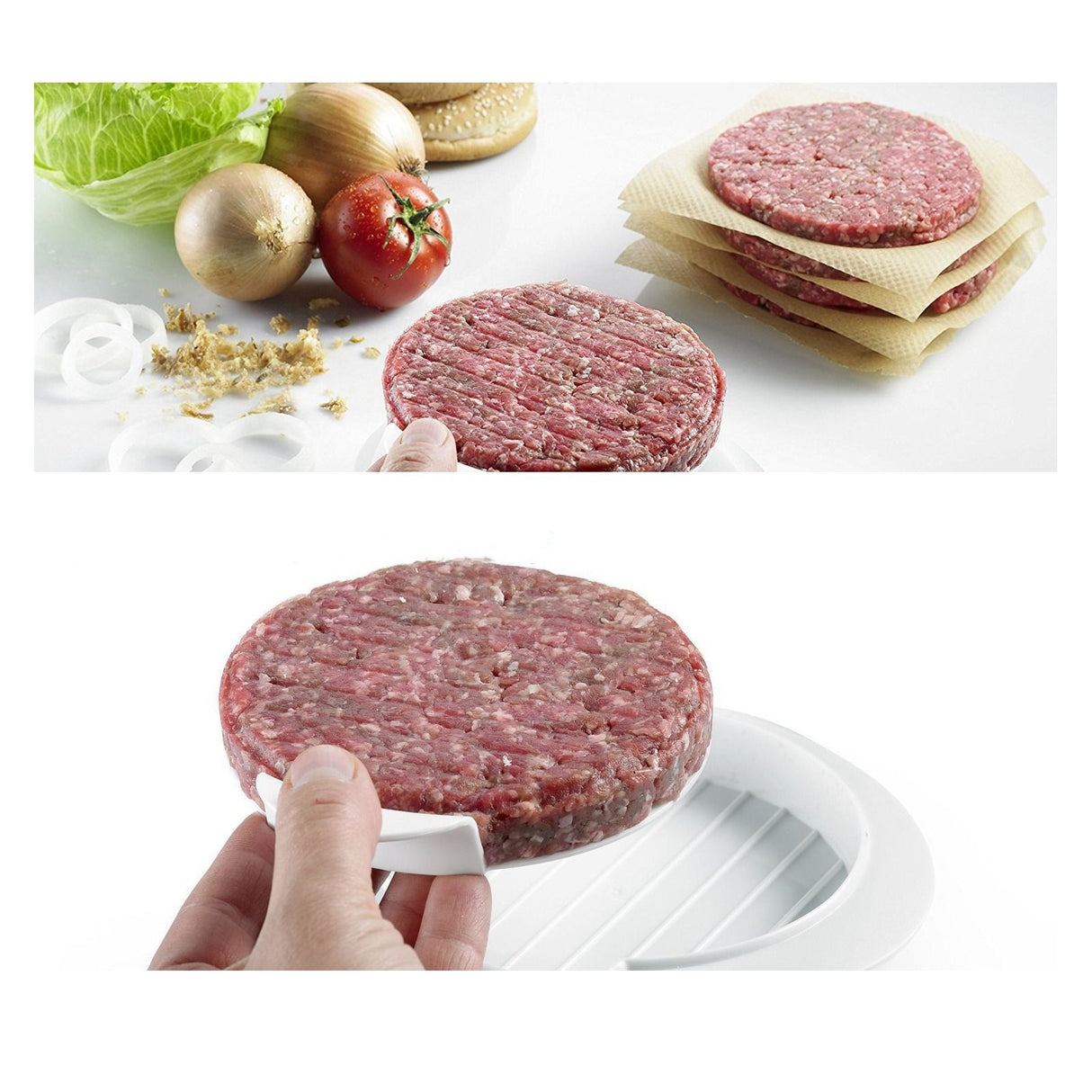 Non Stick Burger Pressing Mold DIY Hamburger Patty Maker Rice Ball Mold for Kitchen Use