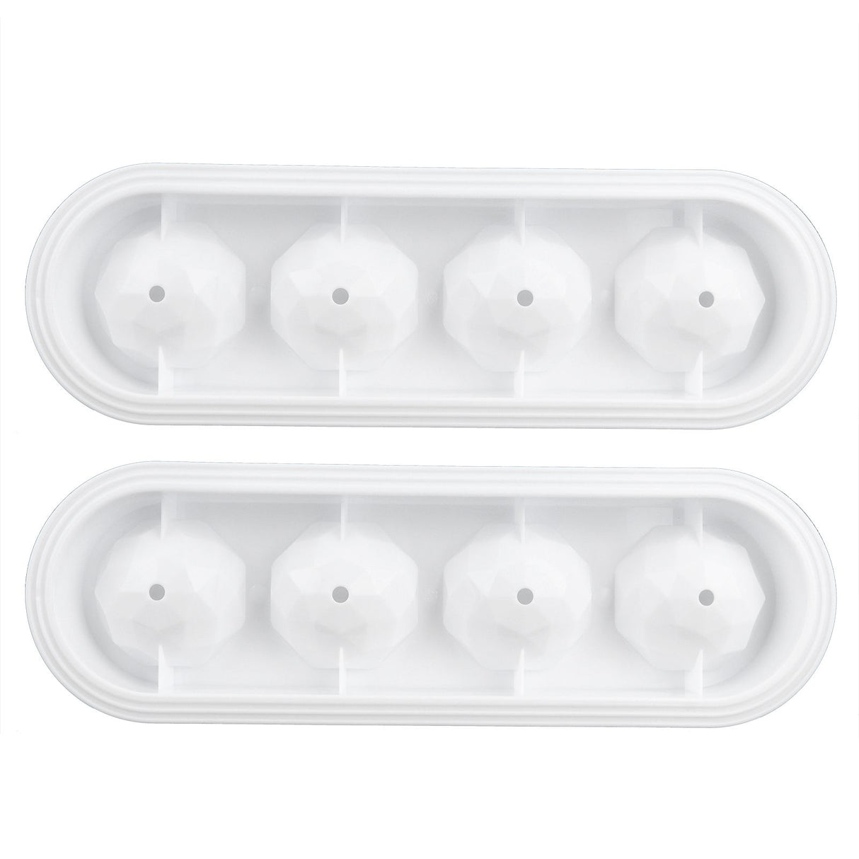 2Pcs 4 Grids Food Grade Ice Cubes Mold Whiskey Ice Ball Making Mold Tray for Home Bar