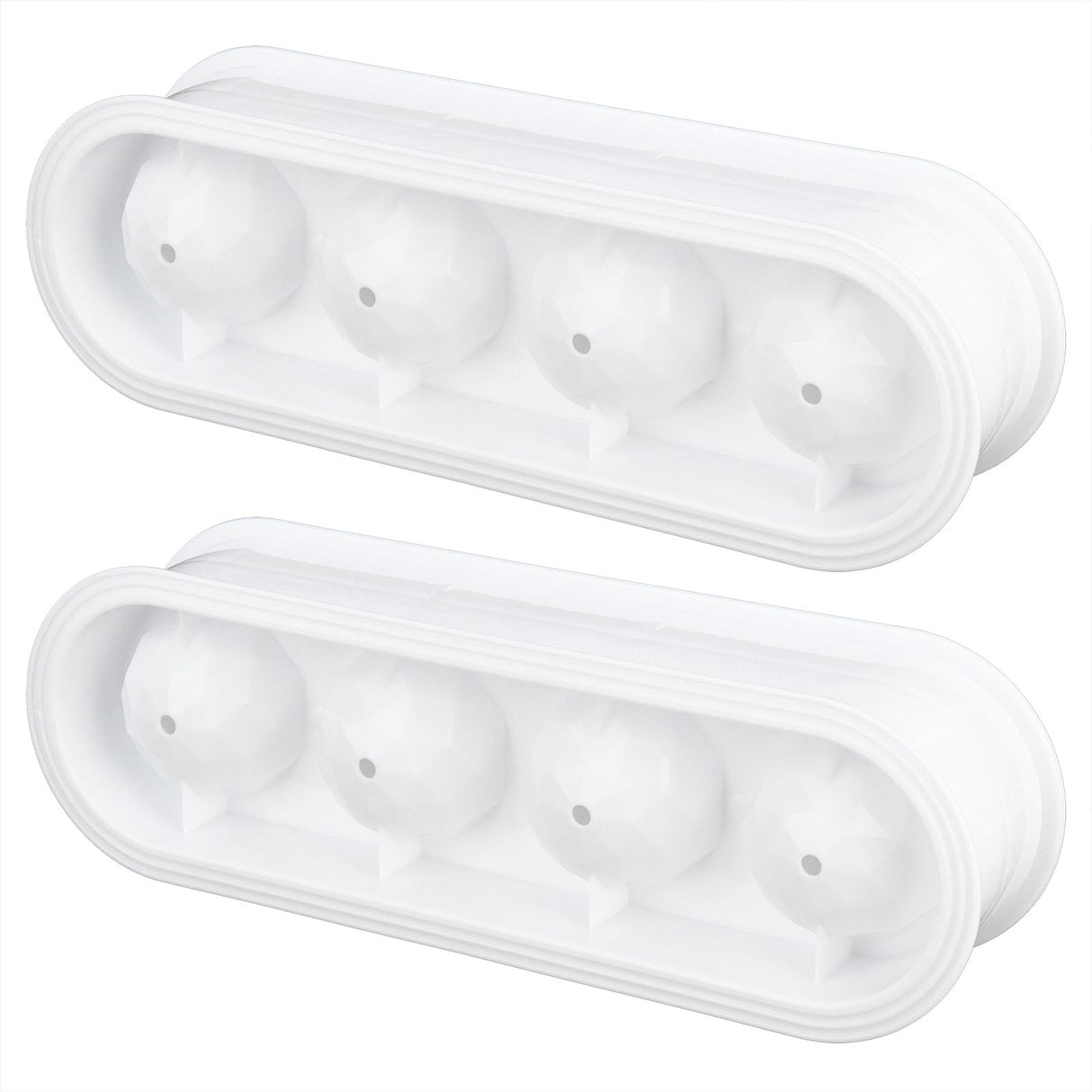 2Pcs 4 Grids Food Grade Ice Cubes Mold Whiskey Ice Ball Making Mold Tray for Home Bar