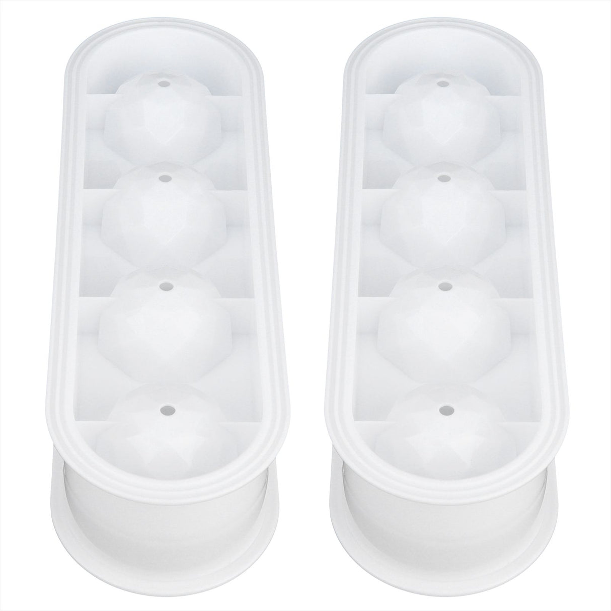 2Pcs 4 Grids Food Grade Ice Cubes Mold Whiskey Ice Ball Making Mold Tray for Home Bar