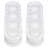 2Pcs 4 Grids Food Grade Ice Cubes Mold Whiskey Ice Ball Making Mold Tray for Home Bar - 45-Degree Angle