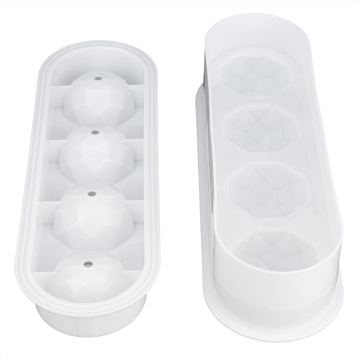 2Pcs 4 Grids Food Grade Ice Cubes Mold Whiskey Ice Ball Making Mold Tray for Home Bar