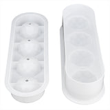2Pcs 4 Grids Food Grade Ice Cubes Mold Whiskey Ice Ball Making Mold Tray for Home Bar