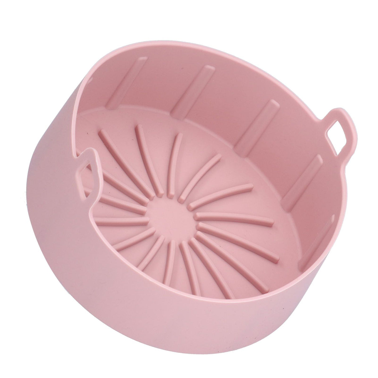Reusable Silicone Pot Replacement Kitchen Electric Fryer Basket Tray Baking Accessory 20℃220℃(16cm Pink )