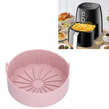 Reusable Silicone Pot Replacement Kitchen Electric Fryer Basket Tray Baking Accessory 20℃220℃(16cm Pink )