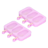 2Pcs 3 Grid Silicone Ice Cream Mold with Lid Rabbit Shaped Mold for Summer Home Kitchen