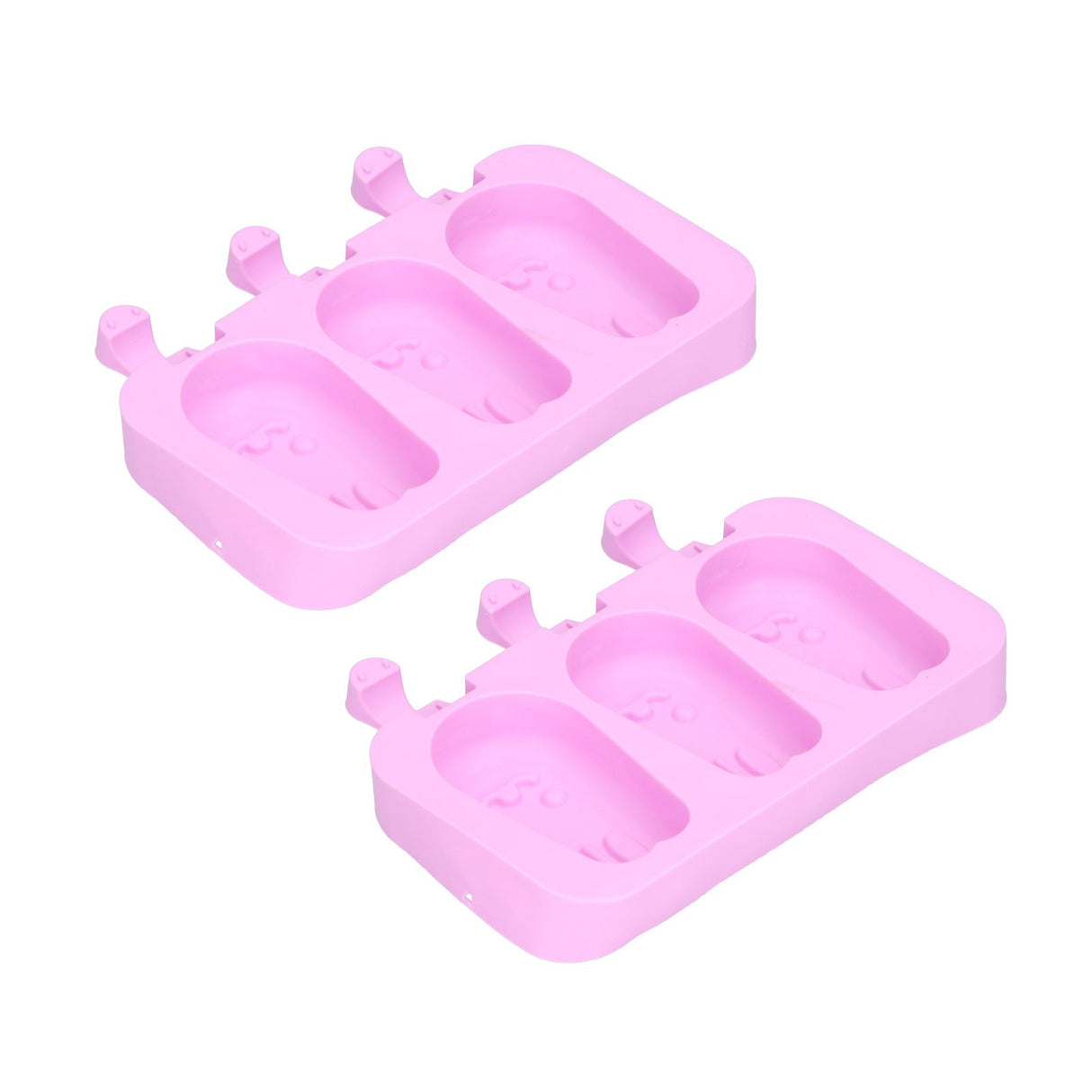 2Pcs 3 Grid Silicone Ice Cream Mold with Lid Rabbit Shaped Mold for Summer Home Kitchen