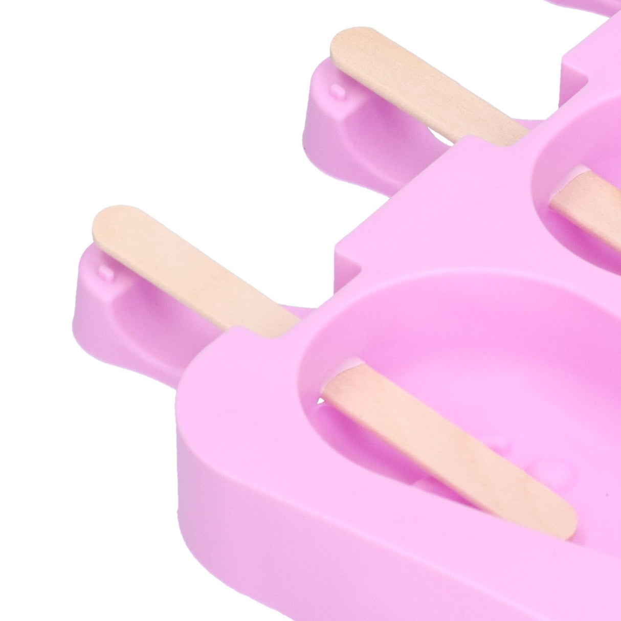 2Pcs 3 Grid Silicone Ice Cream Mold with Lid Rabbit Shaped Mold for Summer Home Kitchen
