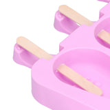 2Pcs 3 Grid Silicone Ice Cream Mold with Lid Rabbit Shaped Mold for Summer Home Kitchen