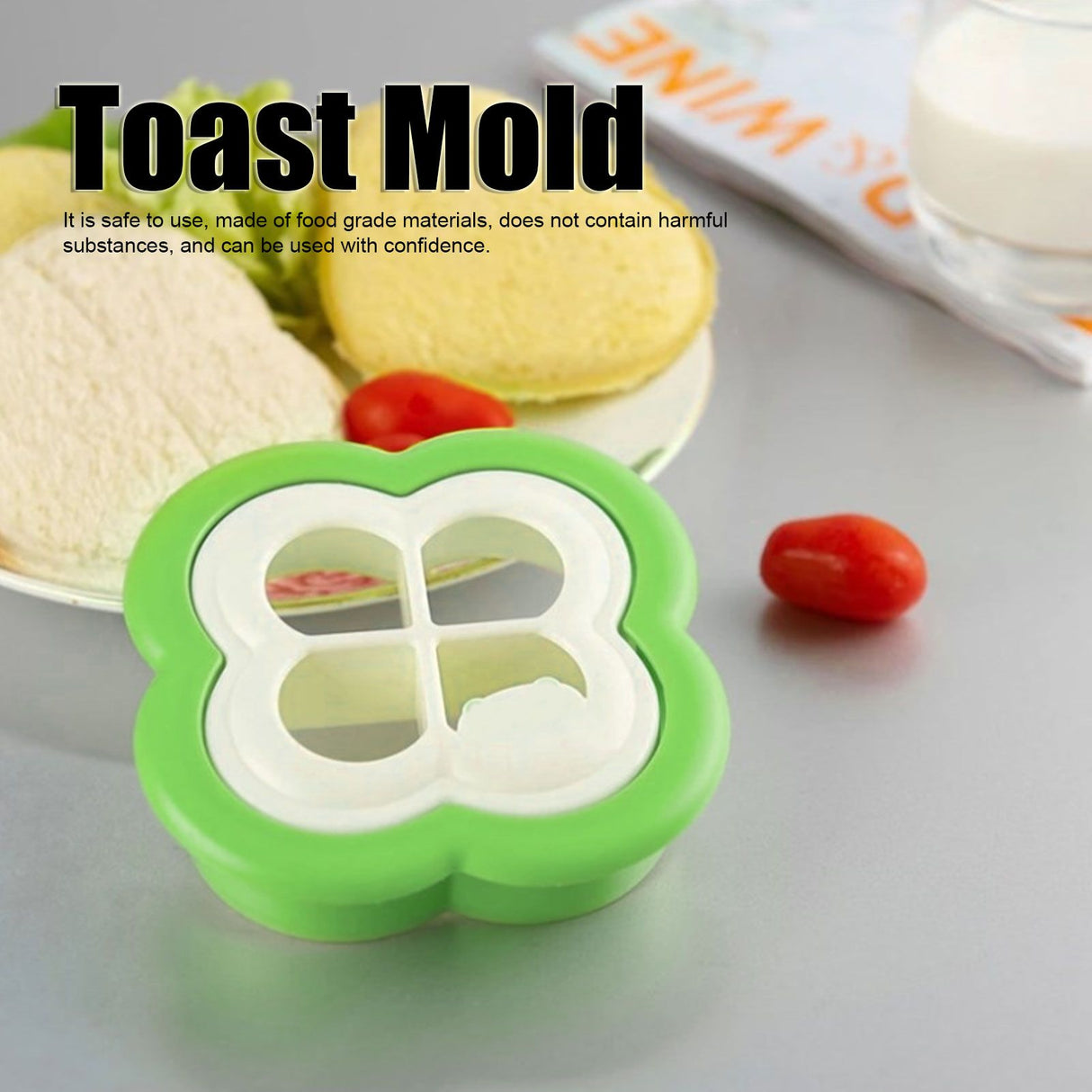 3Set Sandwich Cutter 4 Leaf Shaped Bread Mold Sushi Making Tool for Home Kitchen